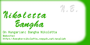 nikoletta bangha business card